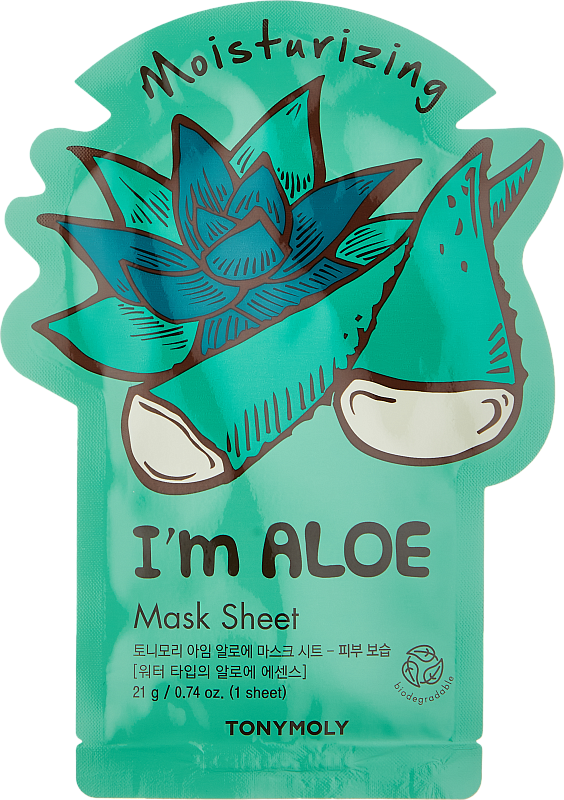 Маска для лица с экстрактом чайного дерева I'M ALOE MASK SHEET – MOISTURIZING